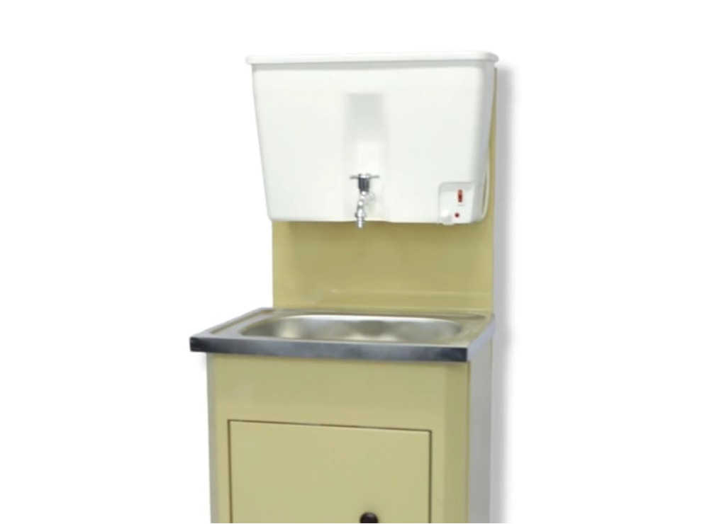 Умывальник Дачный с водонагревателем ЭВБО-17 бежевый, мойка нержавейка