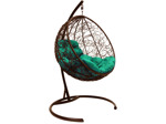 Кресло подвесное M-Group Круг (коричневый ротанг/зеленая подушка)