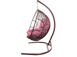 Кресло подвесное M-Group Для двоих (коричневый ротанг/ розовая подушка)