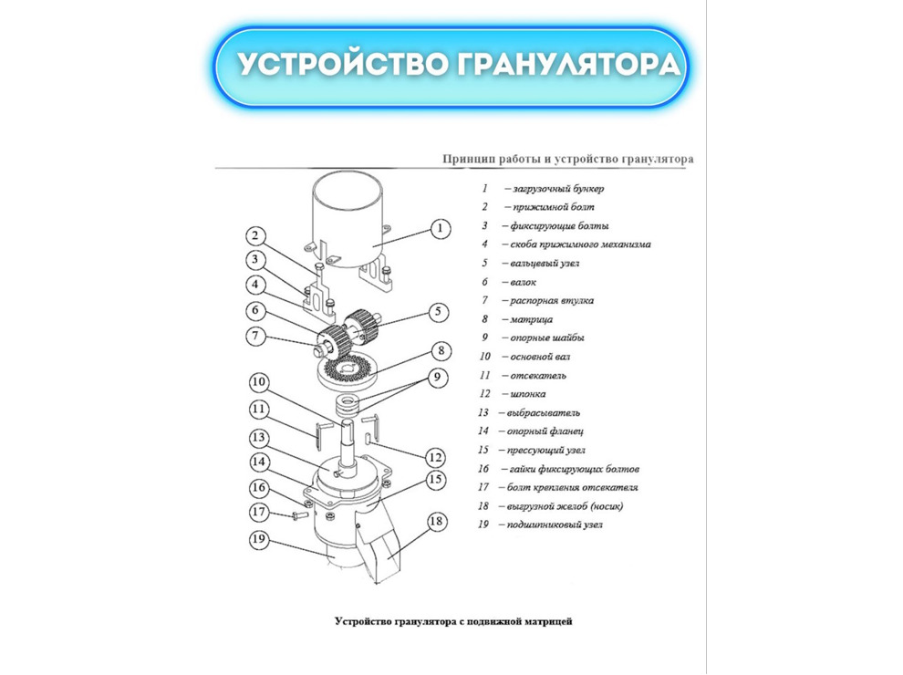 Гранулятор комбикорма ГДР-125-380В (до 100 кг/час)