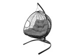 Кресло подвесное M-Group Для двоих (черный ротанг/серая подушка)