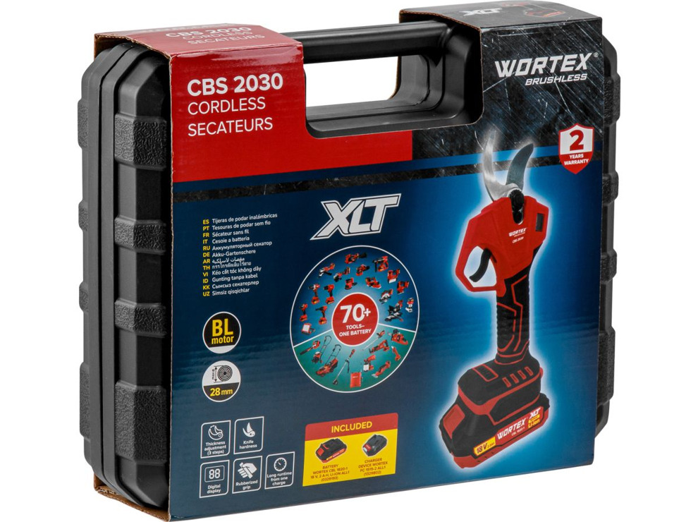 Секатор аккумуляторный Wortex CBS 2030 в чем. ALL1 SET
