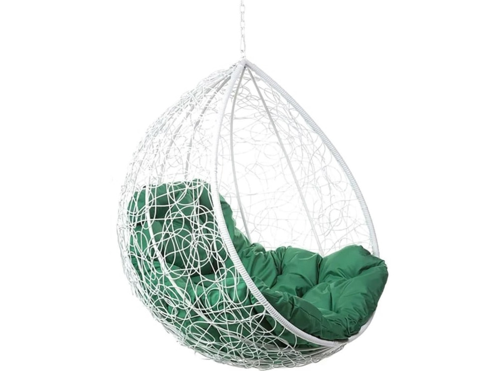 Кресло подвесное BiGarden Tropica White BS (без стойки,зеленая подушка)