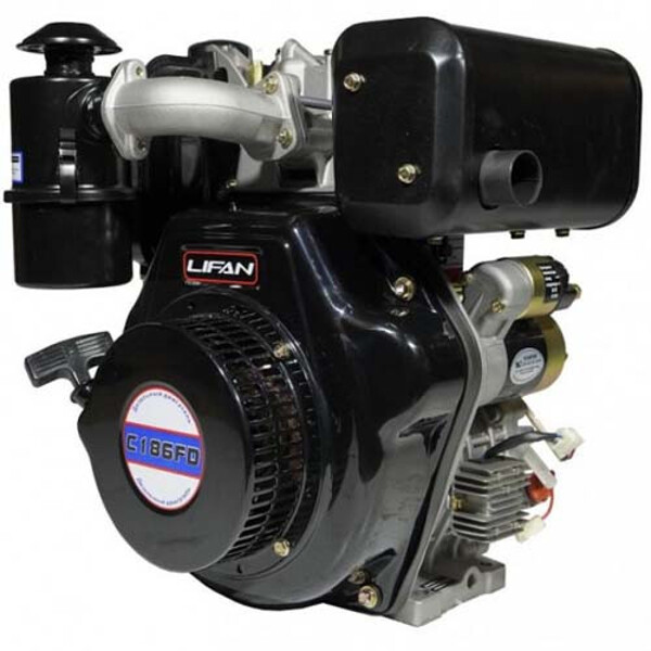 Двигатель дизельный Lifan C186F-D (шлицевой вал, 25мм) 10 л.с 6А