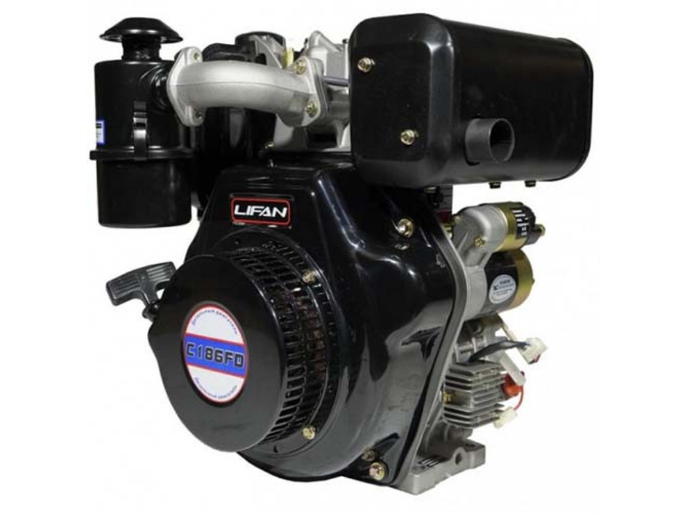Двигатель дизельный Lifan C186F-D (шлицевой вал, 25мм) 10 л.с 6А