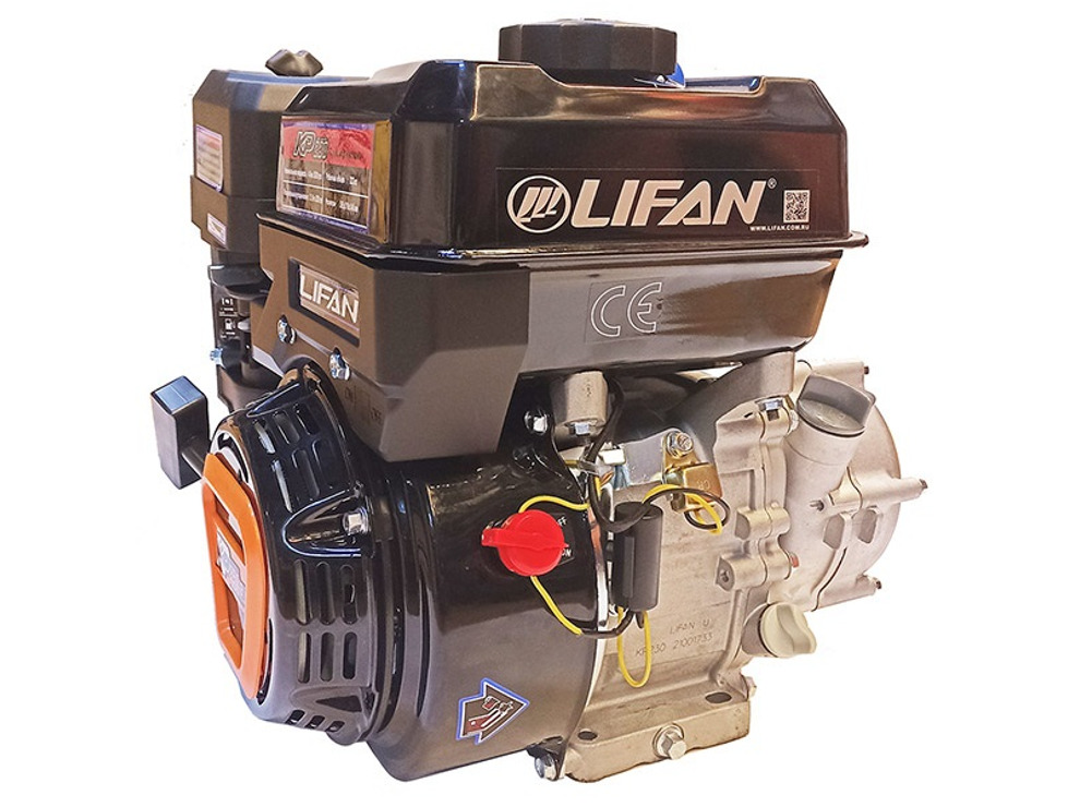 Двигатель бензиновый Lifan KP230-R (сцепление и редуктор 2:1, вал 20мм) 8.5 л.с 