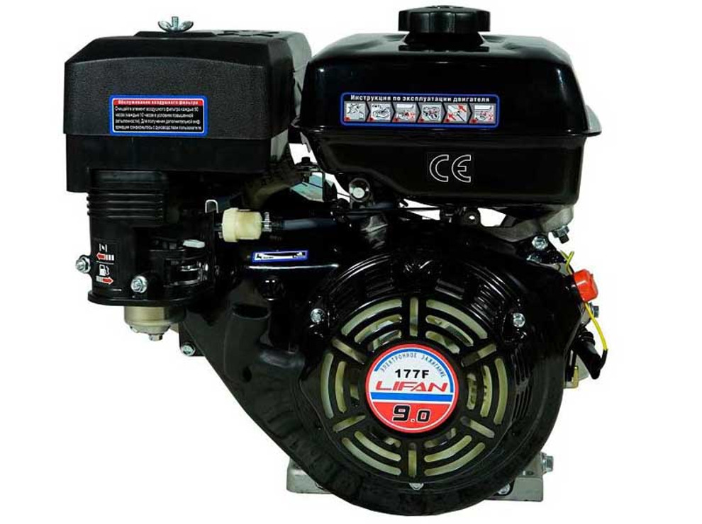 Двигатель бензиновый Lifan 177F (вал 25мм под шпонку, 90x90) 9л.с