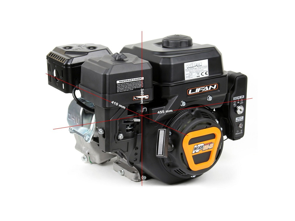Двигатель бензиновый Lifan KP230E-R (сцепление и редуктор 2:1, вал 20мм) 8 л.с 
