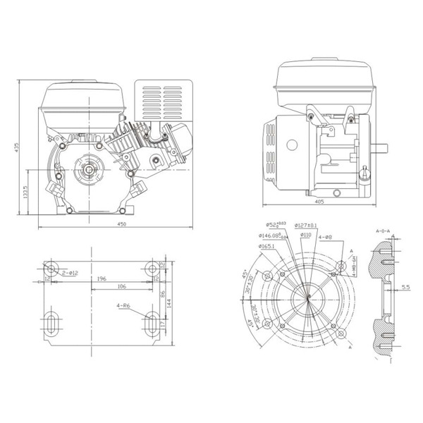 Двигатель бензиновый STARK GX390E (вал 25мм под шпонку) 13 л.с.