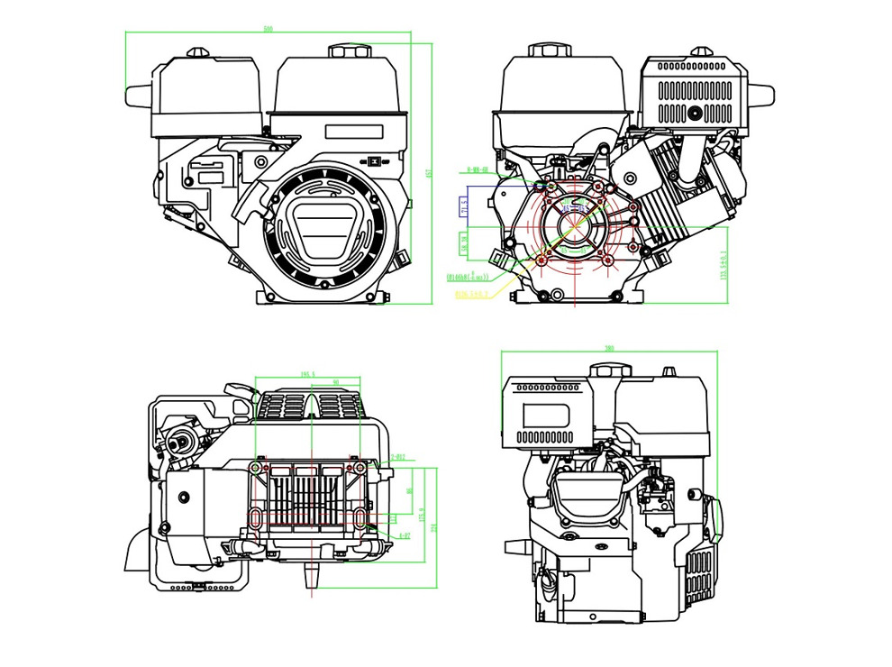 Двигатель бензиновый Lifan KP460E-R (20 л.с 18А, сцепление и редуктор 2:1)
