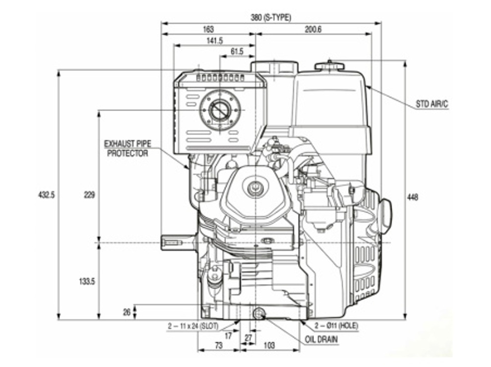 Двигатель бензиновый Lifan KP460E (вал 25мм под шпонку) 20 л.с