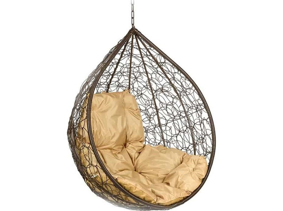 Кресло подвесное BiGarden Tropica Brown BS (без стойки, бежевая подушка)
