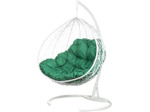 Кресло подвесное BiGarden Gemini White (двойной, зеленая подушка)