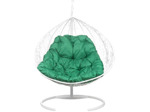 Кресло подвесное BiGarden Gemini White (двойной, зеленая подушка)