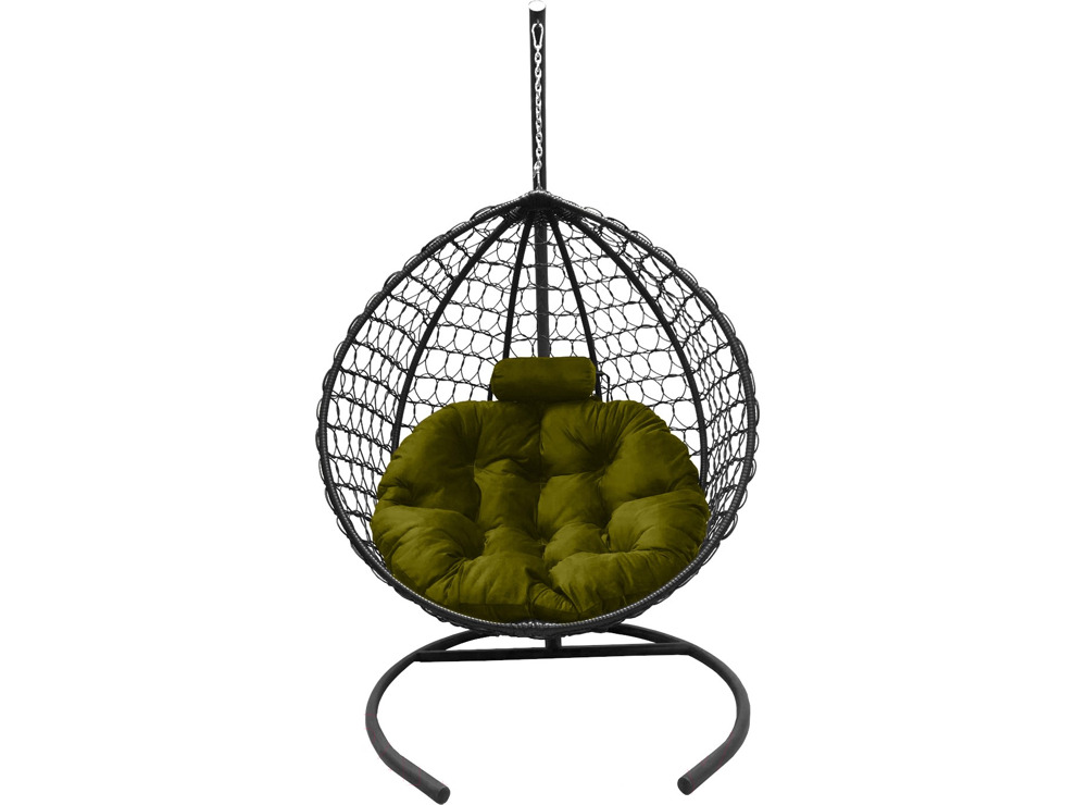 Подвесное кресло Кокон Капля Премиум (серый/зелёный)