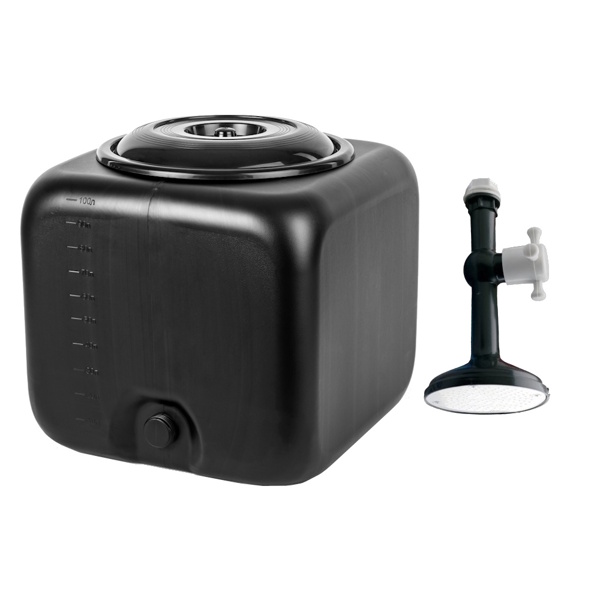 Бак с лейкой для душа Альтернатива квадратный, 100 л