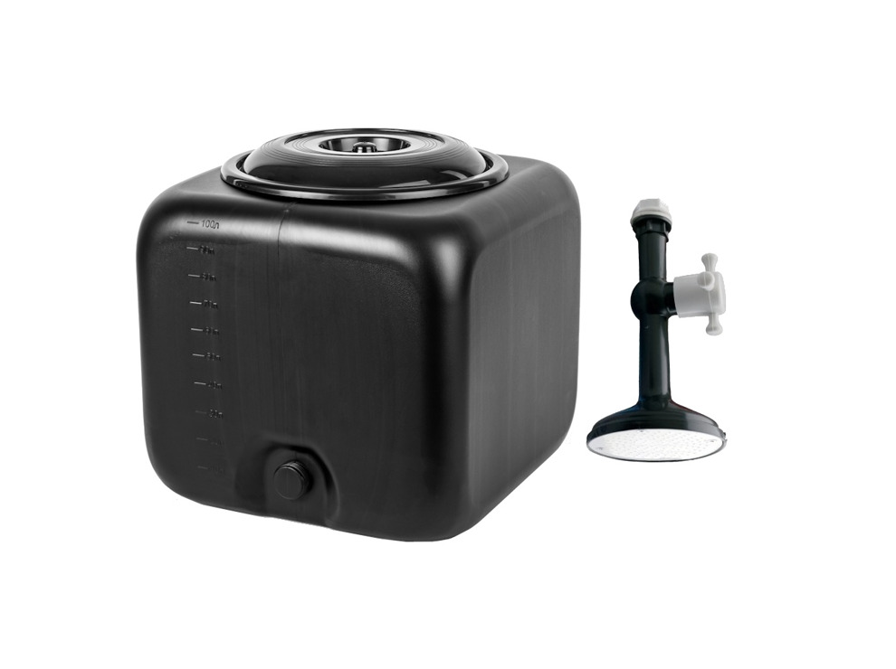 Бак с лейкой для душа Альтернатива квадратный, 100 л