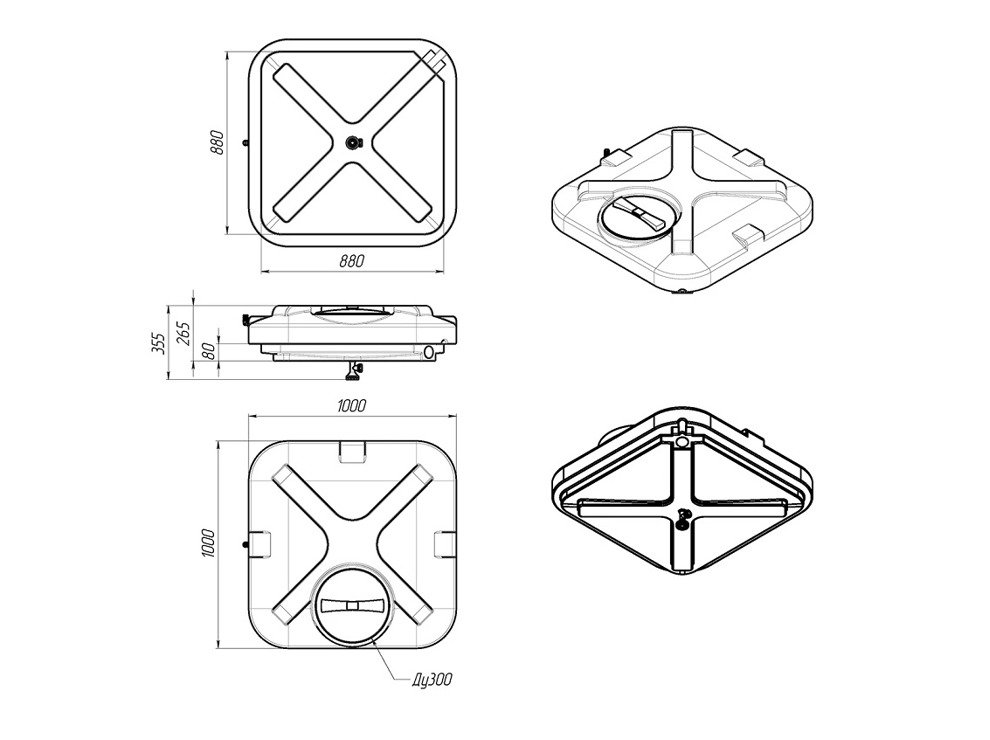 Бак для душа Rostok (Росток) 150 л с лейкой без подогрева