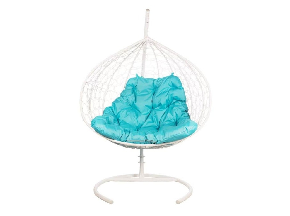 Кресло подвесное BiGarden Gemini White (двойной, голубая подушка)