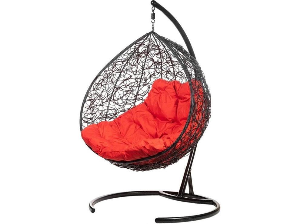 Кресло подвесное BiGarden Gemini Black (двойной, красная подушка)
