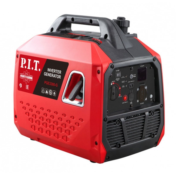 Генератор бензиновый инверторный P.I.T. PGE3300-G (3,3/3,0 кВт, 149см?, 4 такт, 1х220В, 12В, 13А)