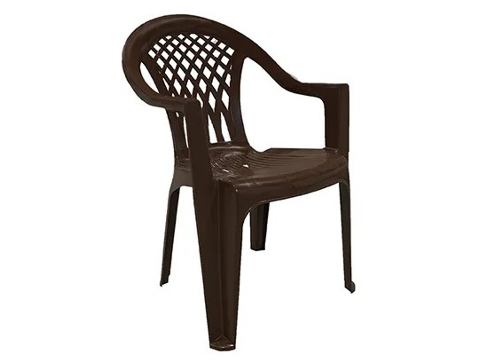 Пластиковый стул (кресло, коричневое)