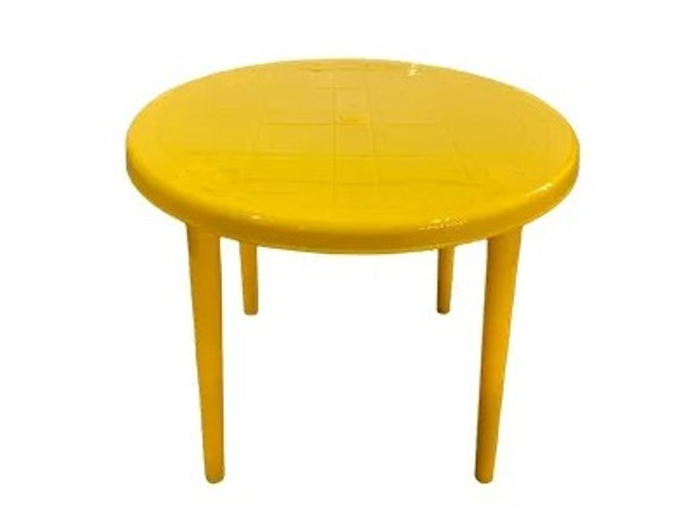 Пластиковый стол круглый (желтый)