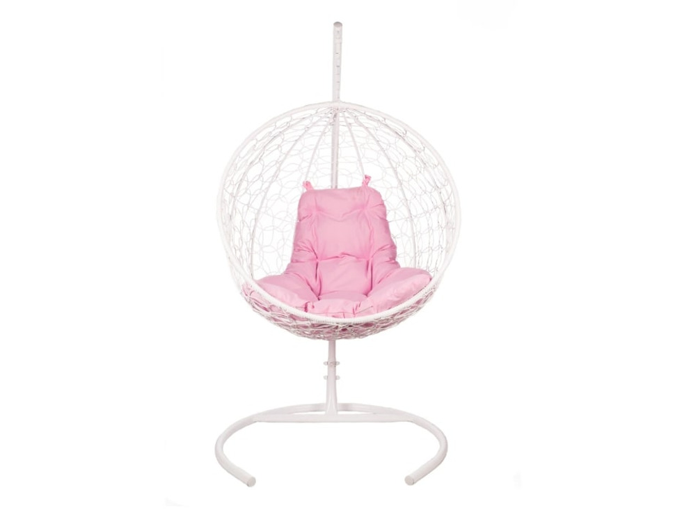 Кресло подвесное BiGarden Kokos White (розовая подушка)