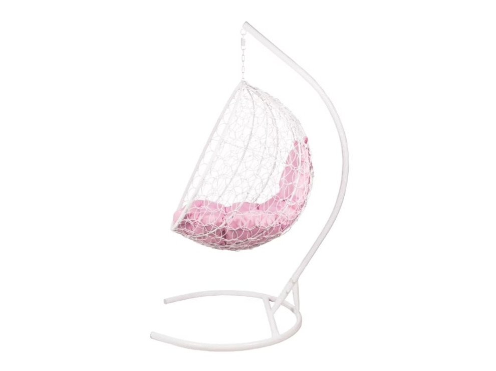 Кресло подвесное BiGarden Kokos White (розовая подушка)
