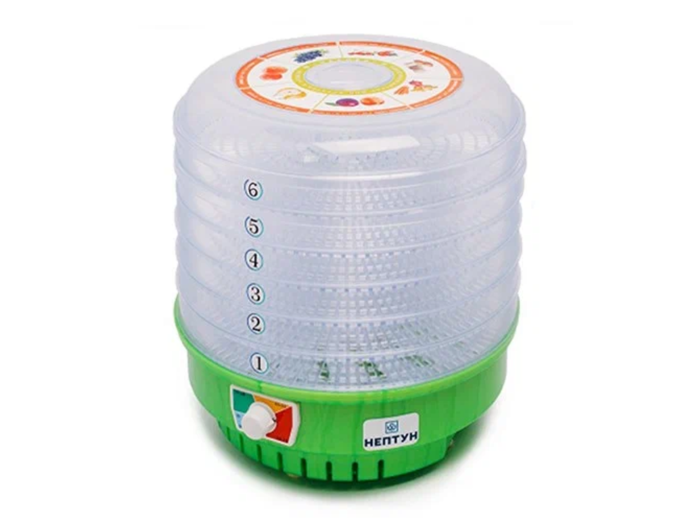 Сушилка для овощей и фруктов Нептун (6 поддонов, прозрач.) 500Вт