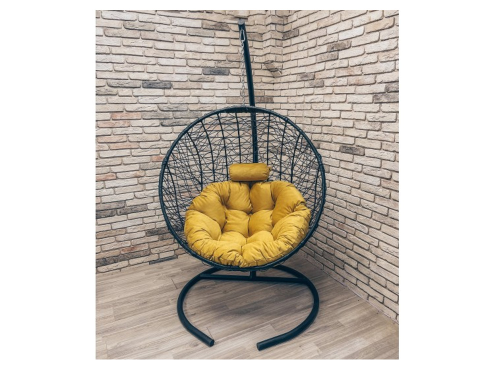 Подвесное кресло Кокон Круглое Стандарт (жёлтый)