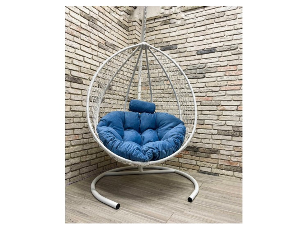 Подвесное кресло Кокон Капля Премиум (голубой)