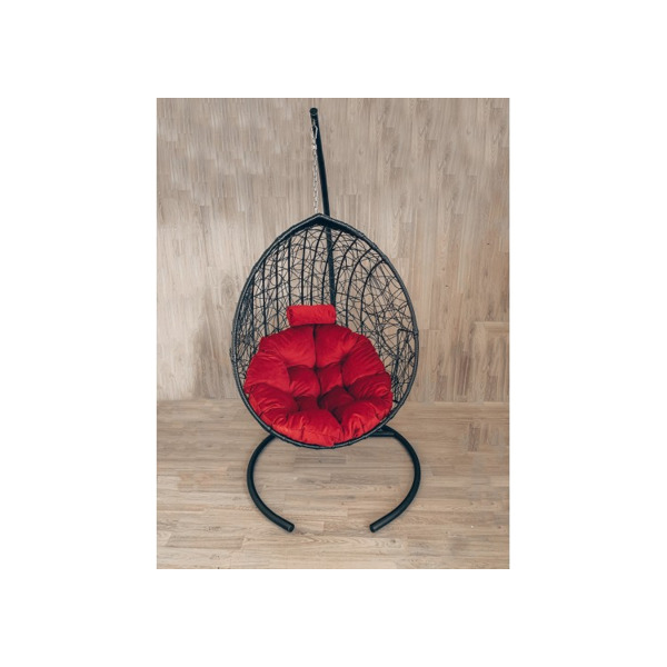 Подвесное кресло Кокон Капля Стандарт (чёрный/красный)