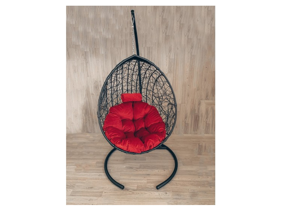 Подвесное кресло Кокон Капля Стандарт (чёрный/красный)
