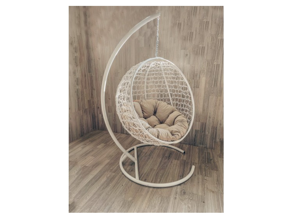 Подвесное кресло Кокон Круглое Премиум (бежевый)