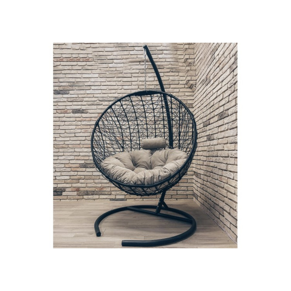 Подвесное кресло Кокон Круглое Стандарт (графит/серый)