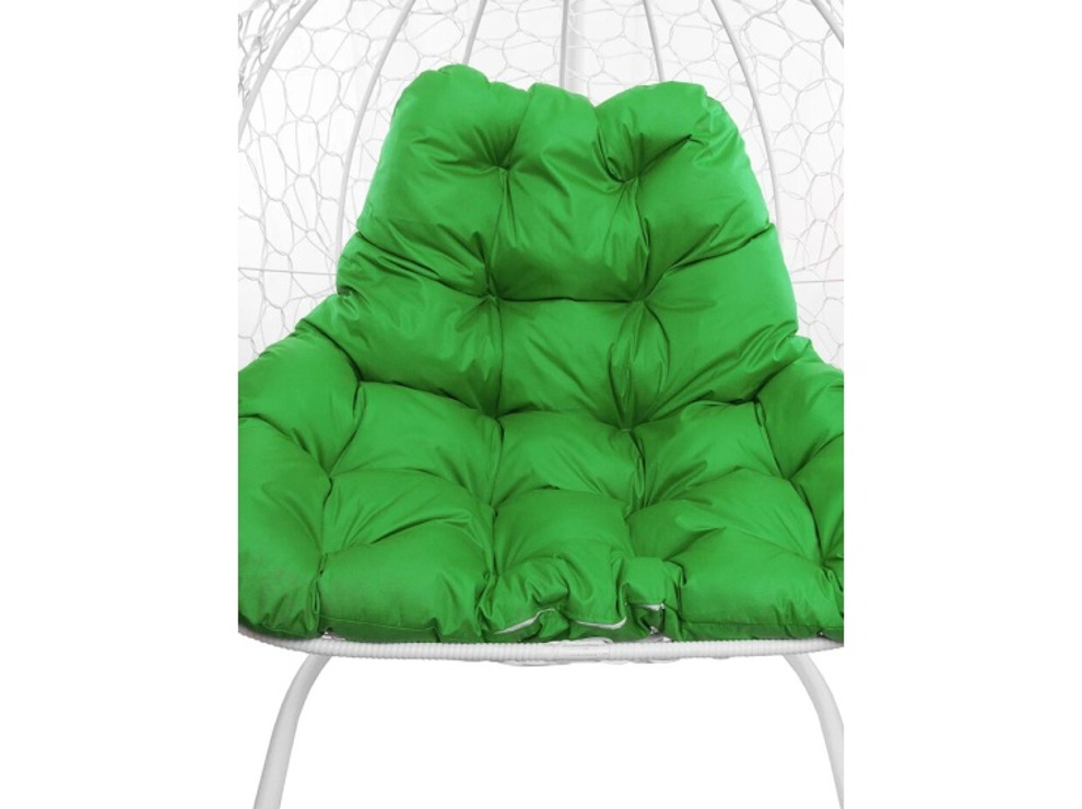 Кресло подвесное M-Group Для двоих (белый ротанг/зеленая подушка)