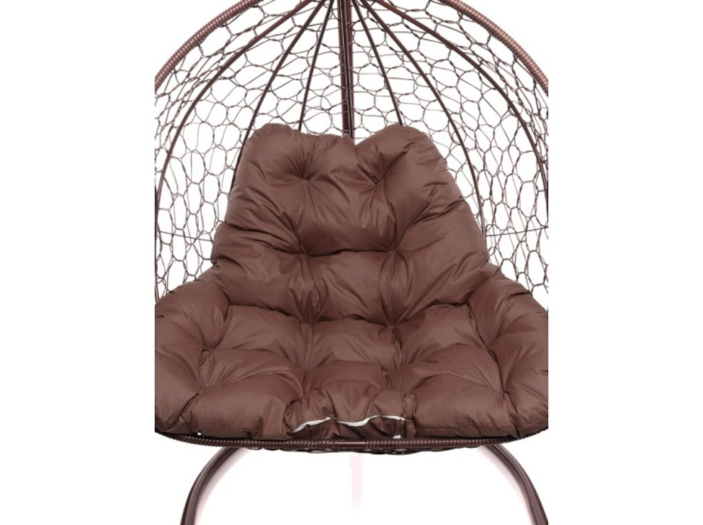 Кресло подвесное M-Group Для двоих (коричневый ротанг/коричневая подушка)