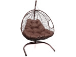 Кресло подвесное M-Group Для двоих (коричневый ротанг/коричневая подушка)