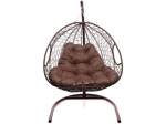 Кресло подвесное M-Group Для двоих (коричневый ротанг/коричневая подушка)