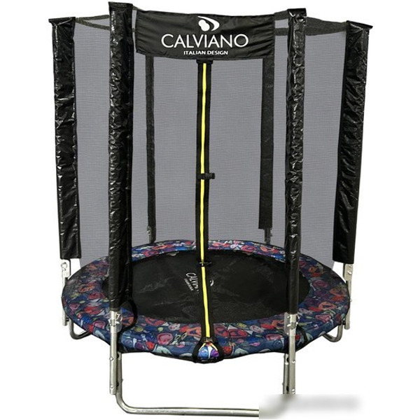 Батут Calviano Smile 140 см-4.5FT INSIDE с внутренней сеткой складной