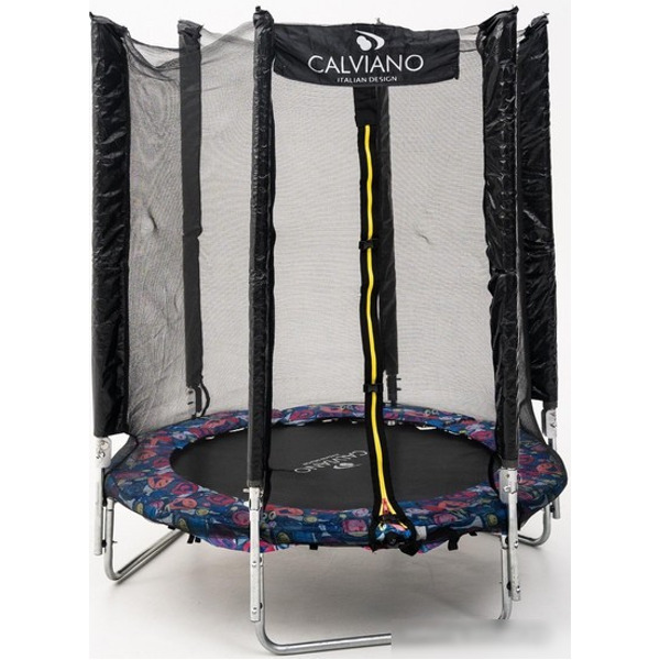 Батут Calviano Smile 140 см-4.5FT INSIDE с внутренней сеткой складной