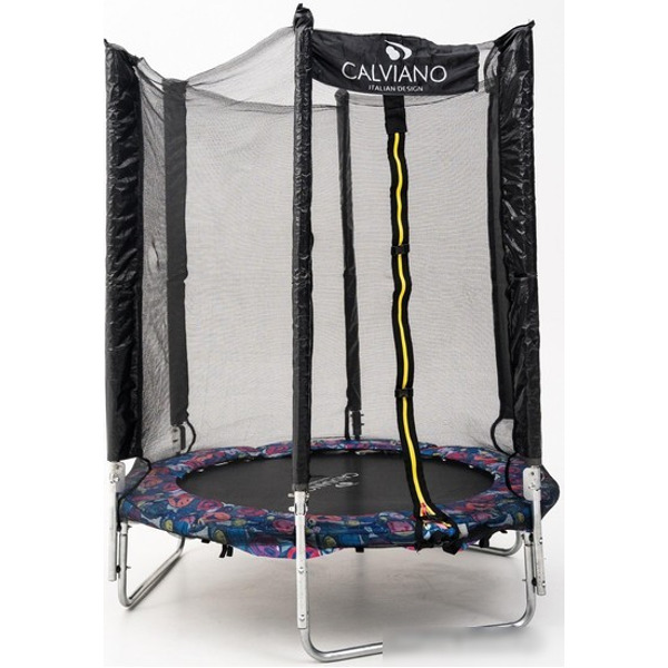 Батут Calviano Smile 140 см-4.5FT INSIDE с внутренней сеткой складной