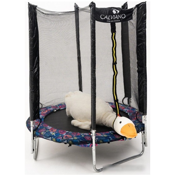 Батут Calviano Smile 140 см-4.5FT INSIDE с внутренней сеткой складной