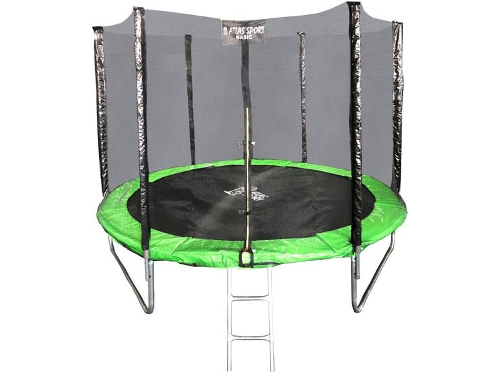 Батут Atlas Sport 252 см - 8ft Basic (с лестницей, зеленый)