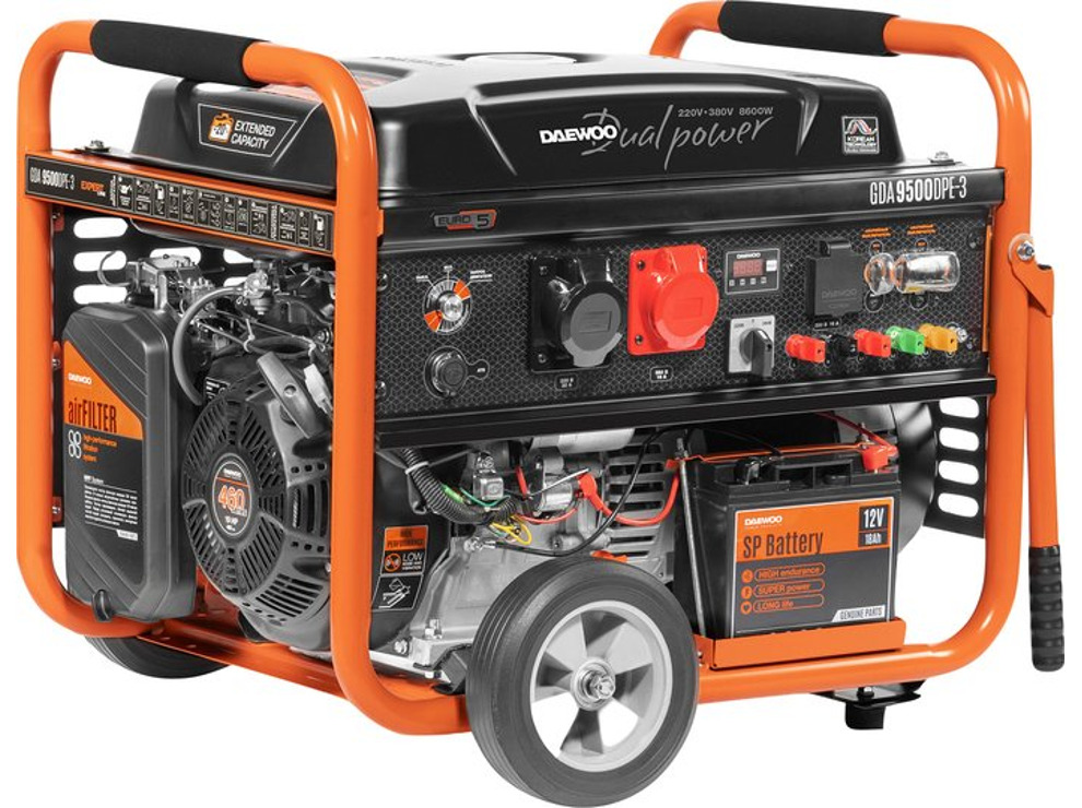 Бензиновый генератор Daewoo Power GDA 9500DPE-3