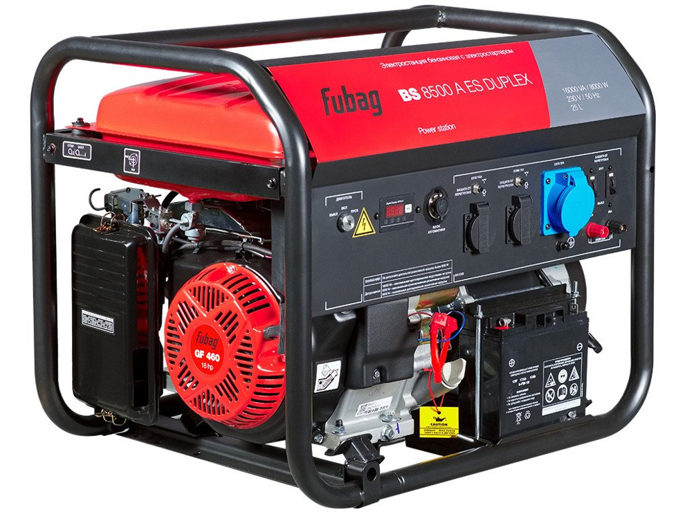 Бензиновый генератор Fubag BS 8500 A ES Duplex (с коннектором автоматики)