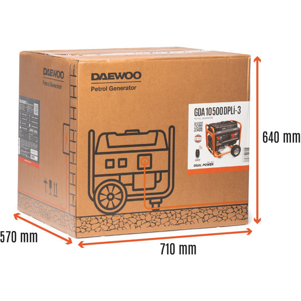 Бензиновый генератор Daewoo Power GDA 10500DPLi-3