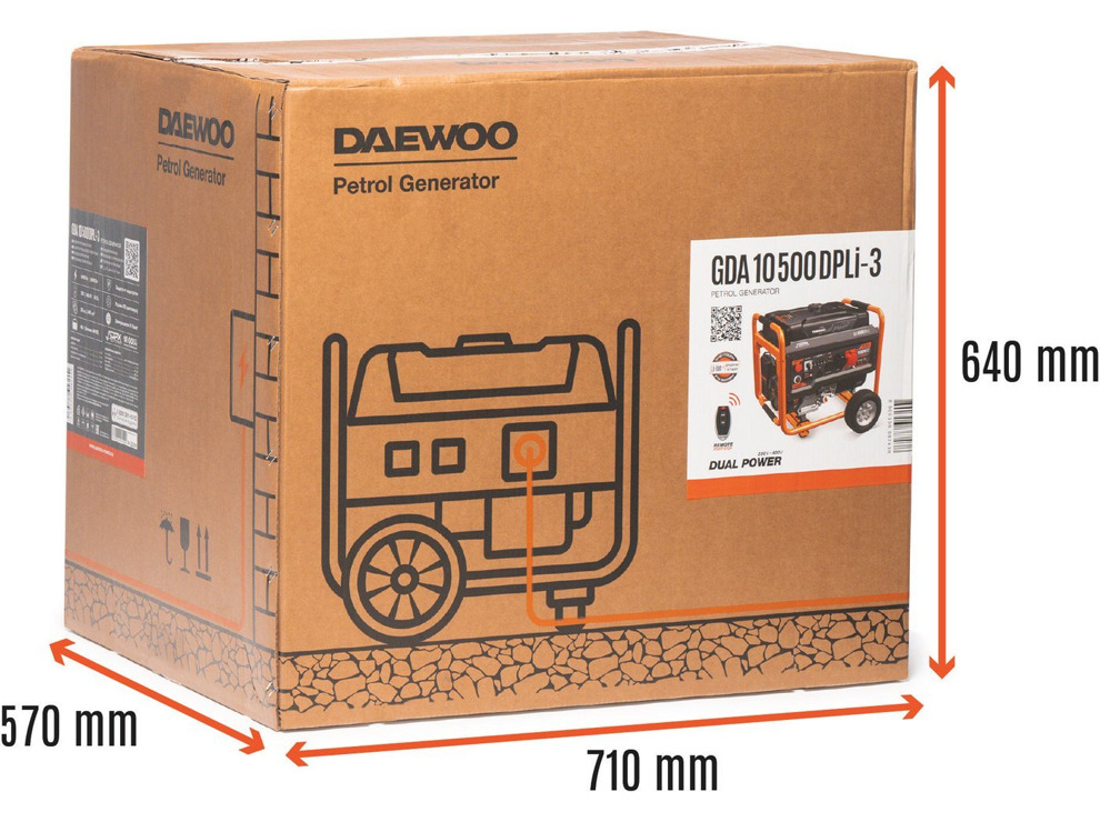 Бензиновый генератор Daewoo Power GDA 10500DPLi-3