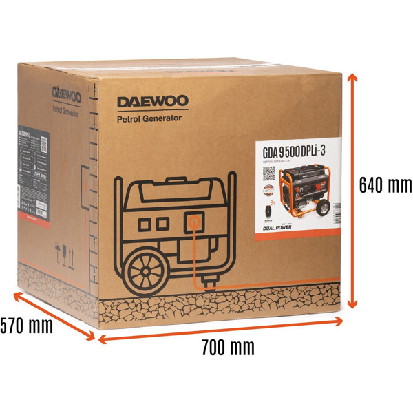 Бензиновый генератор Daewoo Power GDA 9500DPLi-3